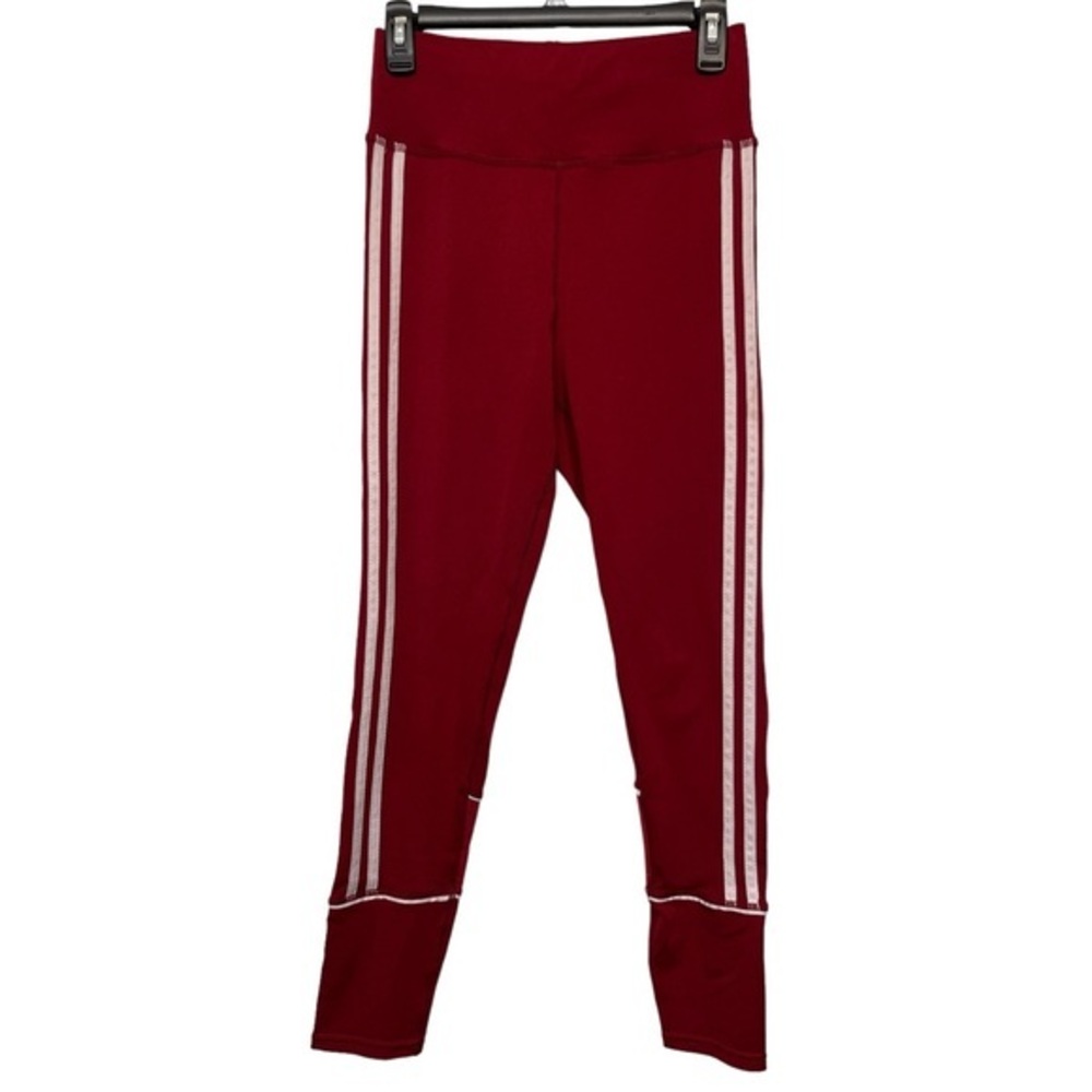 Kimberly.C Maroon High Waist Yoga Leggings Stripes Size L/XL EUC #0461